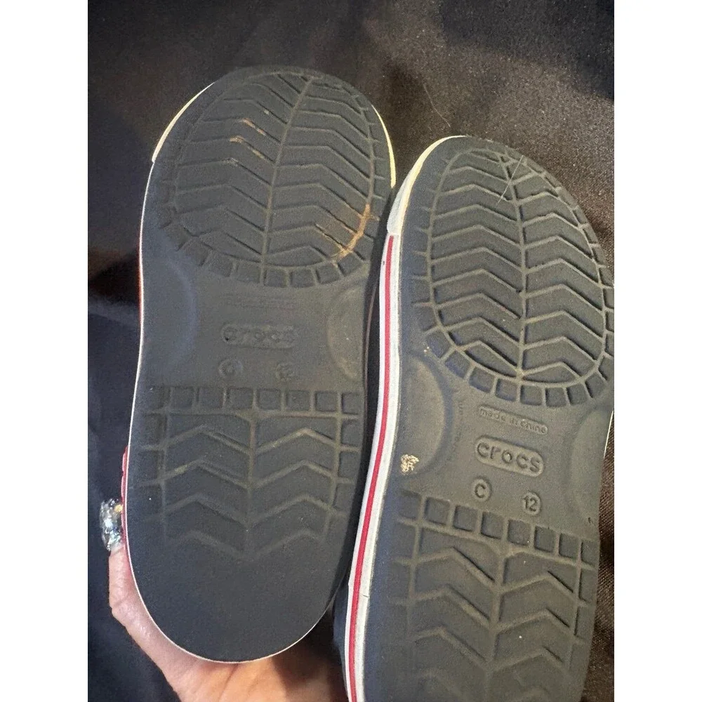 Crocs boys size 12 navy blue sandals shoes
